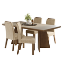 Ver imagem 4 de Conjunto Sala de Jantar Tampo de Madeira 4 Cadeiras Rustic/Crema/Imperial Arles Madesa