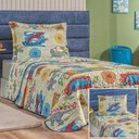 Ver imagem 1 de Kit Colcha + Jogo de Cama Bouti Kids Solteiro Infantil 5 Peças 100% Poliéster - Dino