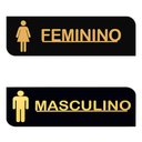 Ver imagem 1 de Kit 2 Placas Acrílicas Sinalizadoras Banheiro Feminino e Masculino