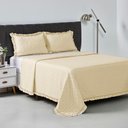 Ver imagem 2 de Kit Cobre Leito com Babado Elegance Queen 3 Peças Microfibra 100% Poliéster Creme Casa Scarpa