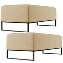 Ver imagem 1 de Kit 02 Puffs Decorativo Sala de Estar Bali W01 Base Ferro 120x50 cm Linho Bege Escuro - Lyam Decor