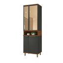 Ver imagem 1 de Paneleiro Munique - 4 Portas 2 com Vidro, Puxadores em Alumínio - Indekes