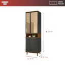 Ver imagem 4 de Paneleiro Munique - 4 Portas 2 com Vidro, Puxadores em Alumínio - Indekes