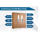 Ver imagem 2 de Guarda Roupa 4 Portas e 4 Gavetas c/ Espelhos Bilbao Amêndola/Off White - Demóbile