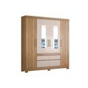 Ver imagem 1 de Guarda Roupa 4 Portas e 4 Gavetas c/ Espelhos Bilbao Amêndola/Off White - Demóbile
