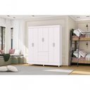 Ver imagem 7 de Guarda Roupa Casal Ideal Plus 6 Portas de Bater 2 Gavetas MDP Branco Vila Rica 154cm