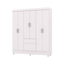 Ver imagem 1 de Guarda Roupa Casal Ideal Plus 6 Portas de Bater 2 Gavetas MDP Branco Vila Rica 154cm