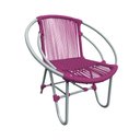 Ver imagem 2 de Cadeira Decorativa Julia em Corda Náutica e Base em Alumínio Cinza/rosa