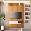 Ver imagem 3 de Painel para TV 50 pol com Bancada Suspensa 120cm Summit B01 Cinamomo Off White - Lyam Decor