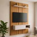 Ver imagem 1 de Painel para TV 50 pol com Bancada Suspensa 120cm Summit B01 Cinamomo Off White - Lyam Decor