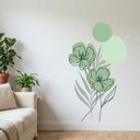 Ver imagem 1 de Adesivo Floral Boho Verde Estilo Nórdico 70x120 Minimalista Abstrato