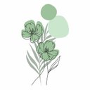 Ver imagem 2 de Adesivo Floral Boho Verde Estilo Nórdico 70x120 Minimalista Abstrato
