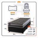 Ver imagem 3 de Cama Box Baú Miami Cinza 96x203 Preto Espuma D33 King House