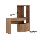 Ver imagem 2 de Estante Escrivaninha com 1 Gaveta e 3 Nichos - Amêndoa