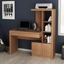 Ver imagem 1 de Estante Escrivaninha com 1 Gaveta e 3 Nichos - Amêndoa
