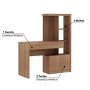 Ver imagem 3 de Estante Escrivaninha com 1 Gaveta e 3 Nichos - Amêndoa