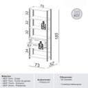 Ver imagem 6 de Kit 2 Estantes Funcional 2 Gavetas 1 Porta Freijó Off White Dalla Costa
