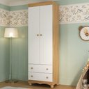 Ver imagem 1 de Guarda-roupa Infantil 62cm 2 Portas e 2 Gavetas Dengo Multimóveis Mp4436 Madeirado/branco