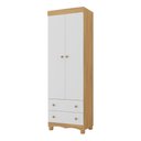 Ver imagem 2 de Guarda-roupa Infantil 62cm 2 Portas e 2 Gavetas Dengo Multimóveis Mp4436 Madeirado/branco