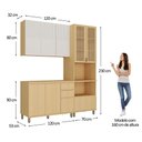 Ver imagem 7 de Cozinha Compacta 100 MDF 3 Peças com Tampo e Torre Quente 190cm Aura Luciane Móveis