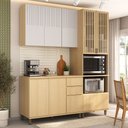 Ver imagem 1 de Cozinha Compacta 100 MDF 3 Peças com Tampo e Torre Quente 190cm Aura Luciane Móveis