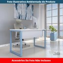 Ver imagem 2 de Mesa Escritório P25 Tub Pandin 120 Cm (larg) Tampo Mdp Branco Pé Aço Tubular Azul Dali