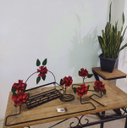 Ver imagem 6 de Kit banheiro decorativo pratico 6 peças artesanal rústico ferro flores