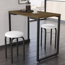 Ver imagem 1 de Conjunto Mesa De Cozinha 90cm 2 Banquetas Castanho