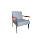 Ver imagem 2 de Poltrona Decorativa Fontana Courino Cinza