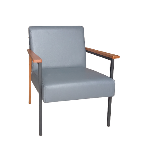 Poltrona Decorativa Fontana Courino Cinza