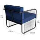 Ver imagem 2 de Conjunto 2 Poltronas para Sala de Estar Córdova em Aço Carbono e Fibra Sintética Acesse Móveis