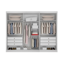Ver imagem 4 de Guarda Roupa Casal 100% MDF 6 Portas 6 Gavetas 276cm Diamante Gold Branco - Leifer