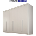 Ver imagem 2 de Guarda Roupa Casal 100% MDF 6 Portas 6 Gavetas 276cm Diamante Gold Branco - Leifer