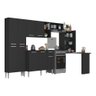 Cozinha Completa C/ Mesa Dobrável Multimóveis Mp2042 Preta - 2