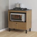 Ver imagem 5 de Balcão para Cooktop 4 Bocas 75cm com Nicho para Forno e Porta Amêndoa/m.Lunar