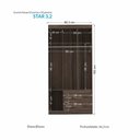 Ver imagem 4 de Guarda Roupa Roupeiro Quarto Dormitório Solteiro Casal Star 3.2 com Espelho Marrom Madeira Escura
