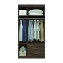 Ver imagem 3 de Guarda Roupa Roupeiro Quarto Dormitório Solteiro Casal Star 3.2 com Espelho Marrom Madeira Escura