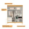 Guarda Roupa Solteiro com Espelho e 2 Portas Heloisa Prime ACP MÓVEIS Nature/Off White - 100% MDF - 5