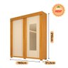 Guarda Roupa Solteiro com Espelho e 2 Portas Heloisa Prime ACP MÓVEIS Nature/Off White - 100% MDF - 4