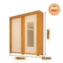 Ver imagem 4 de Guarda Roupa Solteiro com Espelho e 2 Portas Heloisa Prime ACP MÓVEIS Nature/Off White - 100% MDF