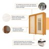 Guarda Roupa Solteiro com Espelho e 2 Portas Heloisa Prime ACP MÓVEIS Nature/Off White - 100% MDF - 3