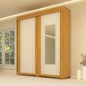 Guarda Roupa Solteiro com Espelho e 2 Portas Heloisa Prime ACP MÓVEIS Nature/Off White - 100% MDF - 2
