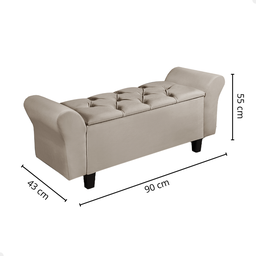 Recamier Baú Divã Luxo 90 Cm Decoração Calçadeira para Cama Box Quarto Solteiro - 4