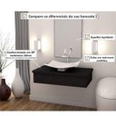 Ver imagem 7 de Bancada para Banheiro 80cm com Cuba Folha F44 e Espelheira 801W Metrópole Preto/Onix