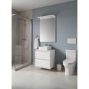 Ver imagem 1 de Gabinete para Banheiro Dubai 1 Porta 1 Gaveta MDF 60cm Branco com Cuba e Espelho LED On Móveis