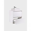 Ver imagem 4 de Gabinete para Banheiro Dubai 1 Porta 1 Gaveta MDF 60cm Branco com Cuba e Espelho LED On Móveis