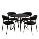 Ver imagem 2 de Conjunto Alumínio 4 Cadeiras Monaco Trico com Mesa Ripada Malta Preto