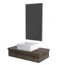 Ver imagem 3 de Bancada para Banheiro 80cm com Cuba Q39 e Espelheira 801W Metrópole Comapace Marrom/Carvalho Dark