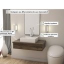 Ver imagem 7 de Bancada para Banheiro 80cm com Cuba Q39 e Espelheira 801W Metrópole Comapace Marrom/Carvalho Dark