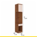 Ver imagem 2 de Armário Modulado com Mesa de Cabeceira 39 X 218 Cm 1 Gaveta 1 Porta Mdp Freijó Off White Clicklar